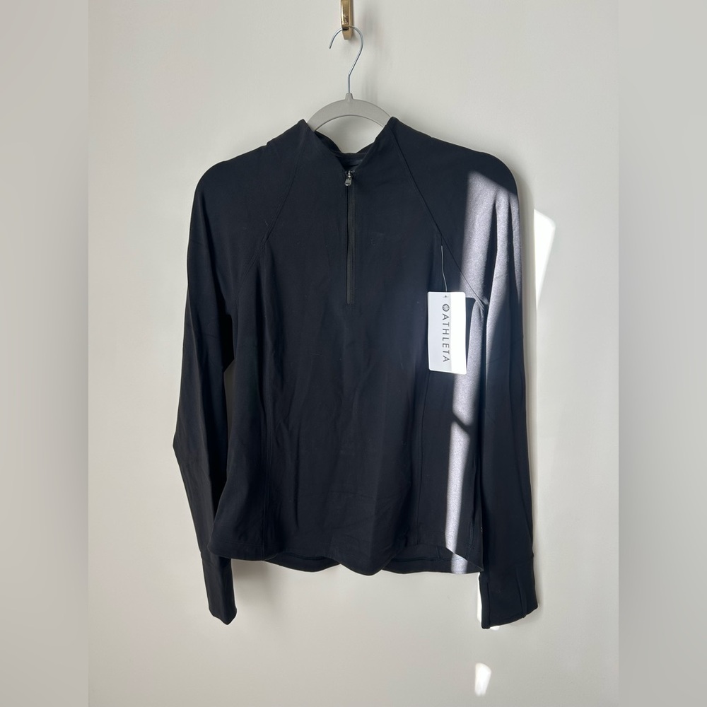 Athleta Black salutation half-Zip Long Sleeve Top